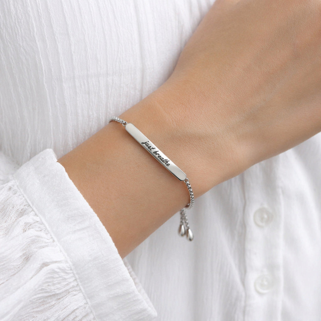 Just Breathe Affirmation Bracelet