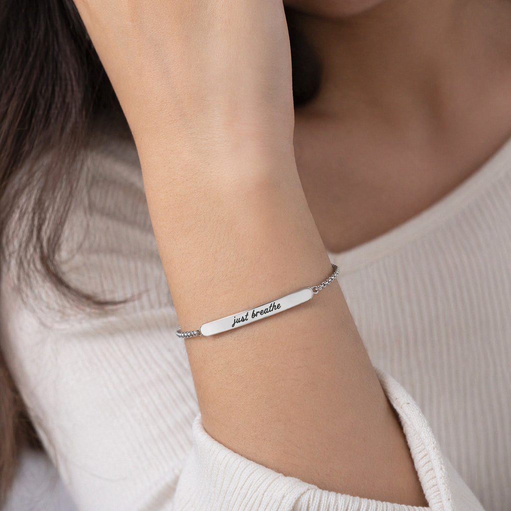 Just Breathe Affirmation Bracelet