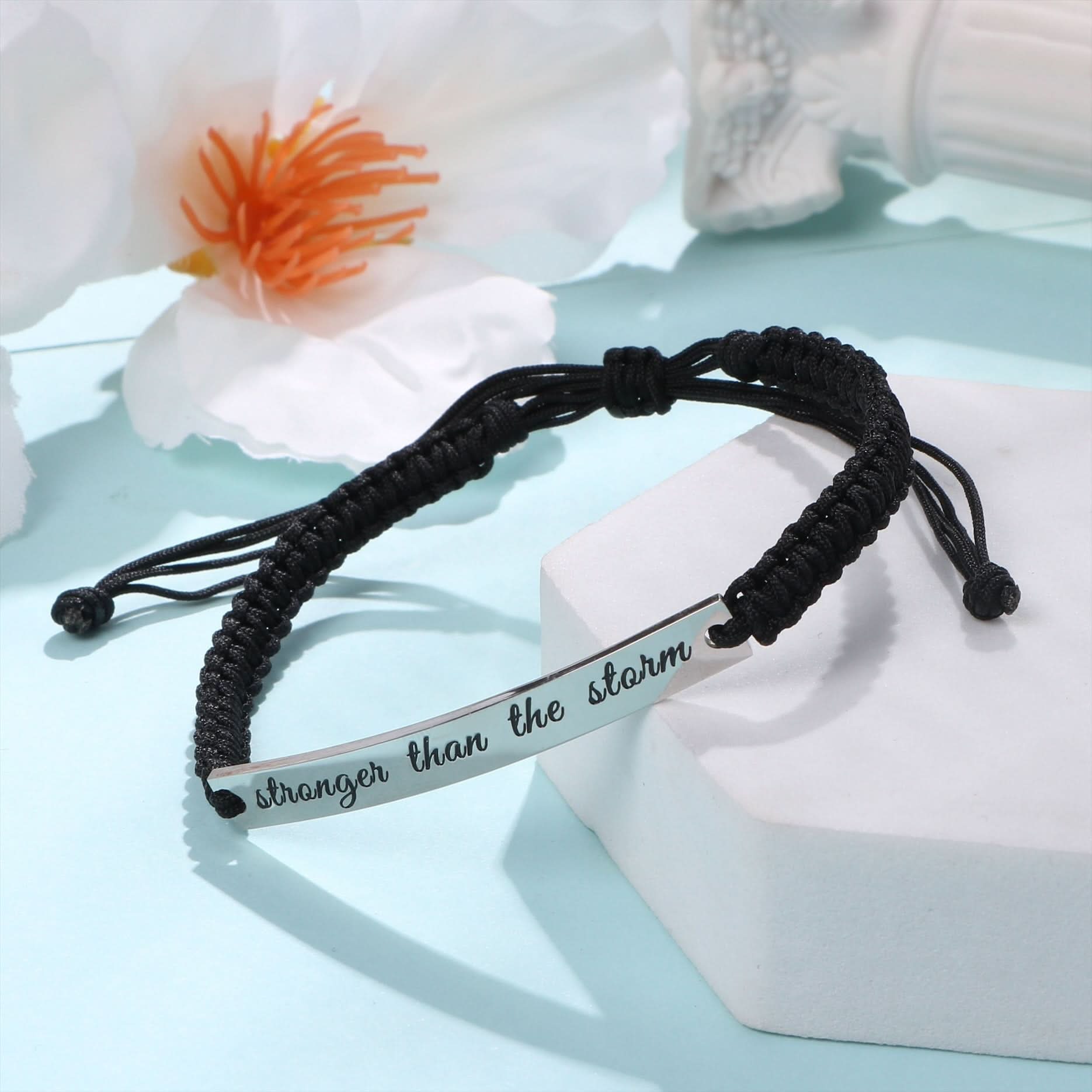 Stronger Than The Storm - Woven Affirmation Bracelet