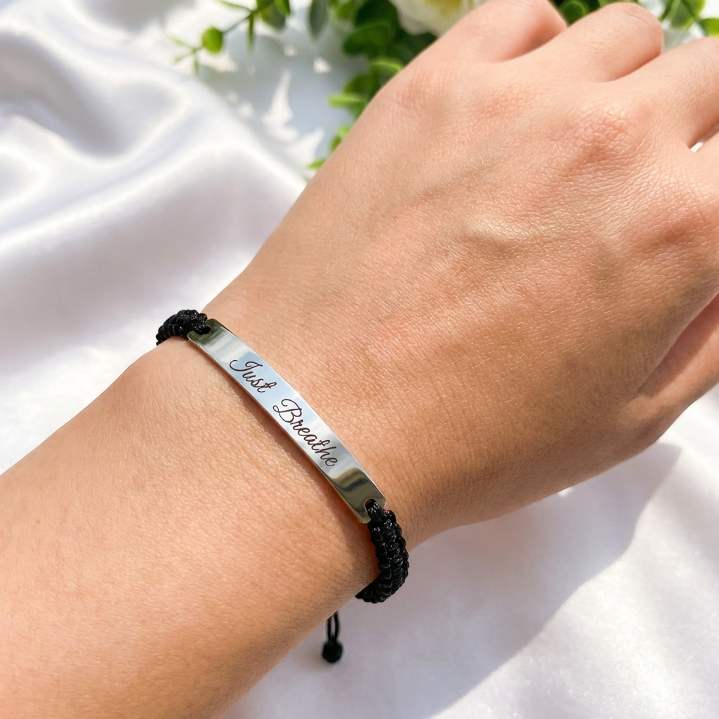 Just Breathe Woven Rope Bracelet
