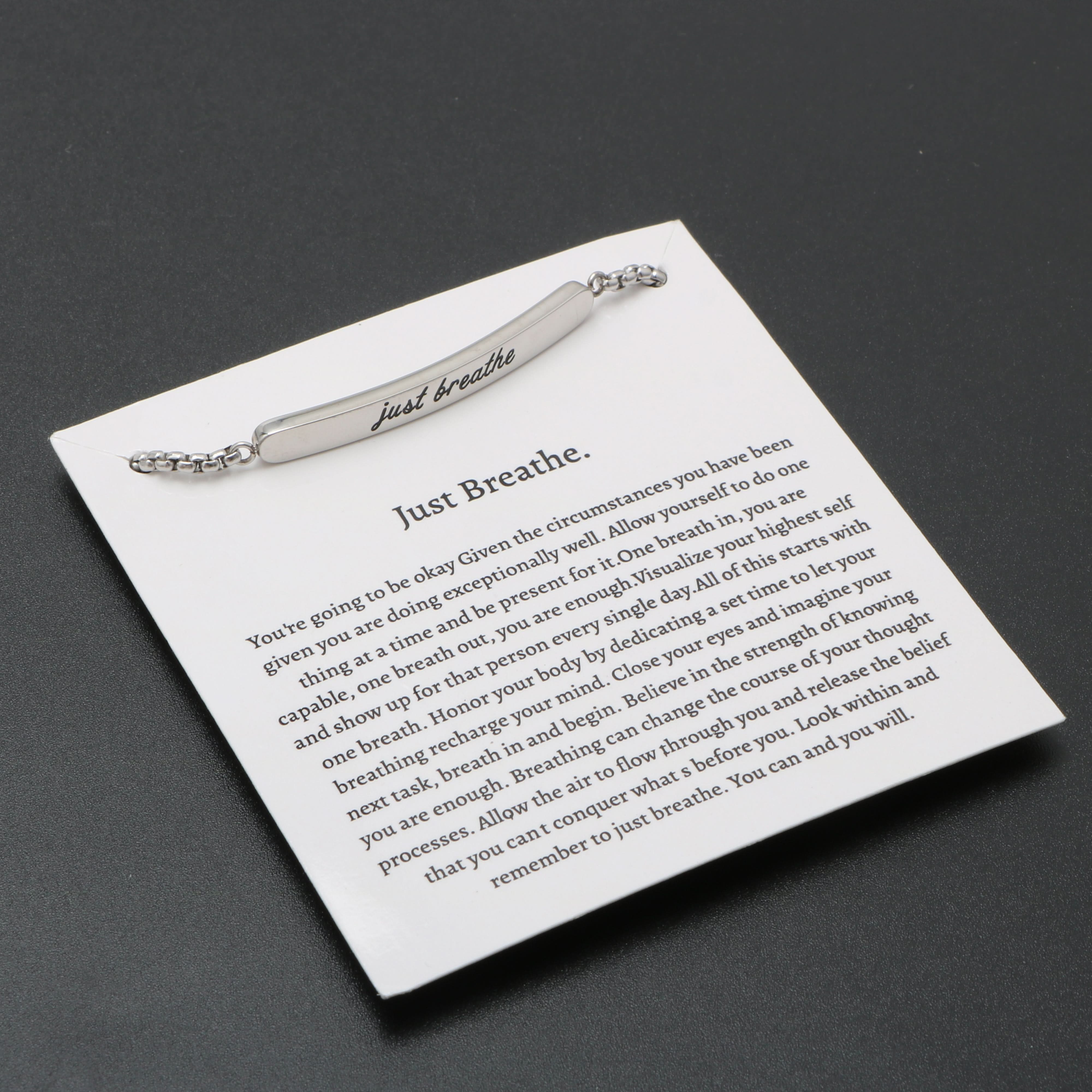 Just Breathe Affirmation Bracelet