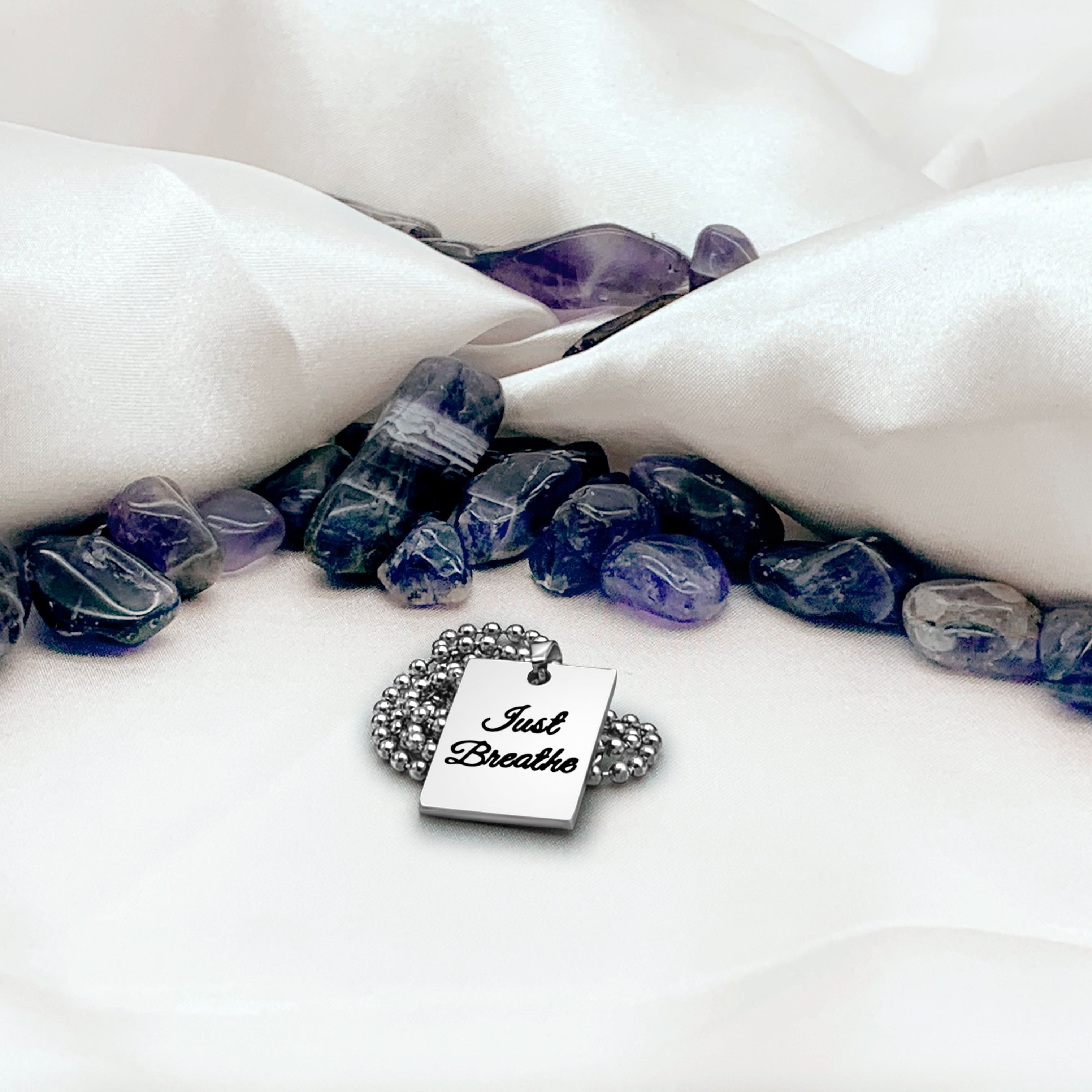Just Breathe Pendant Necklace - Silver