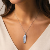 Aqua Quartz Crystal Tree Of Life Necklace
