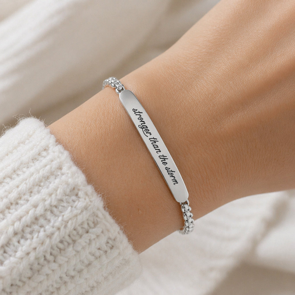 Stronger Than The Storm Bar Bracelet