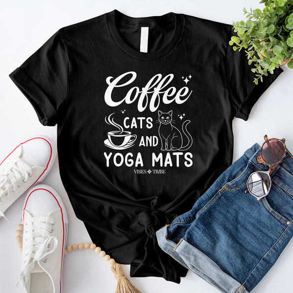 Coffee Cats and Yoga Mats T-Shirt