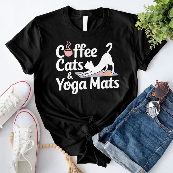 Coffee Cats and Yoga Mats T-Shirt