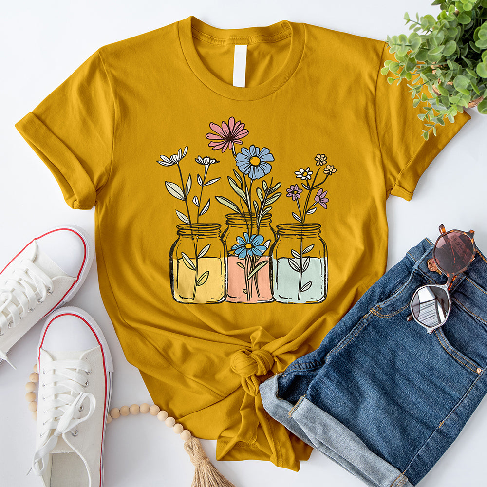 Wild Flowers in Jar T-Shirt