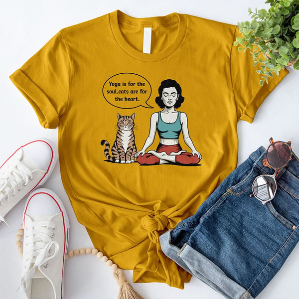 Yoga Is for the Soul, Cats Are for the Heart T-Shirt