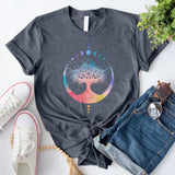 Mystical Tree of Life and Moon Phases T-Shirt