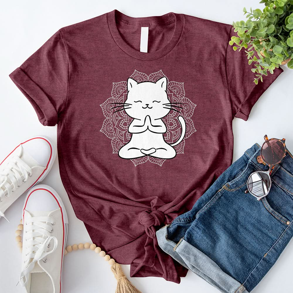 Cat Yoga Mandala T-Shirt