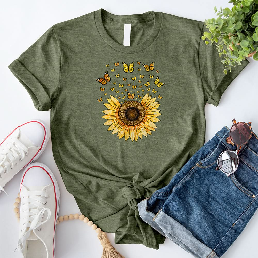 Sunflower Butterfly T-Shirt