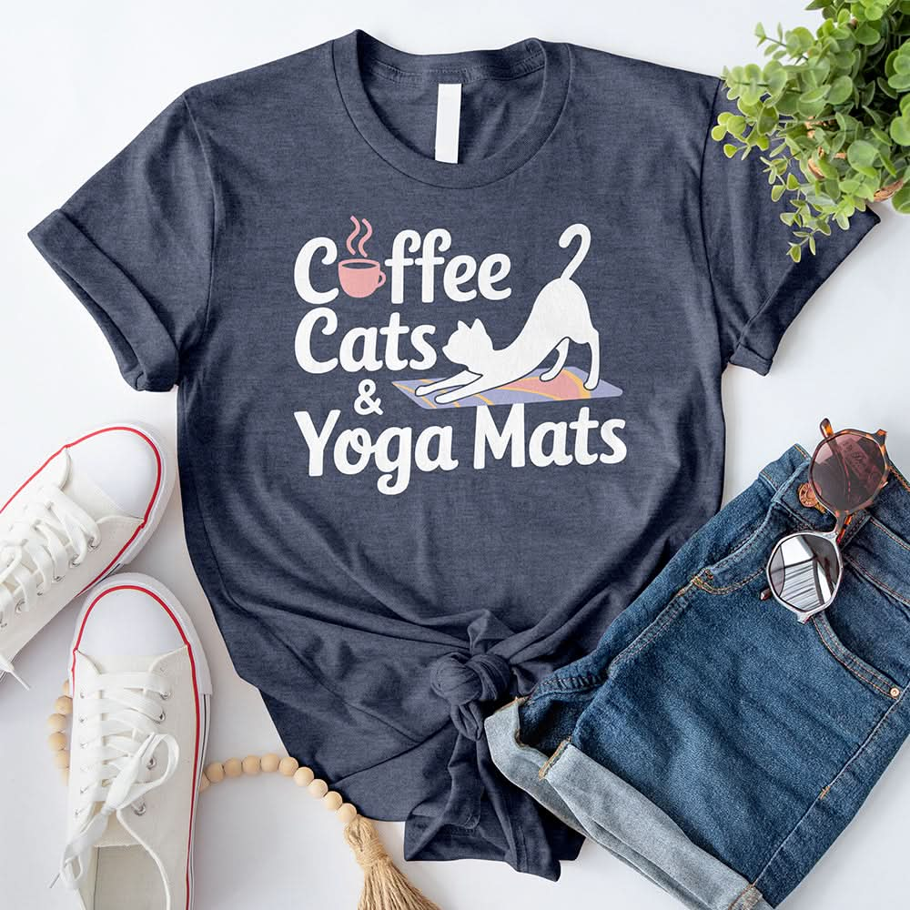 Coffee Cats and Yoga Mats T-Shirt