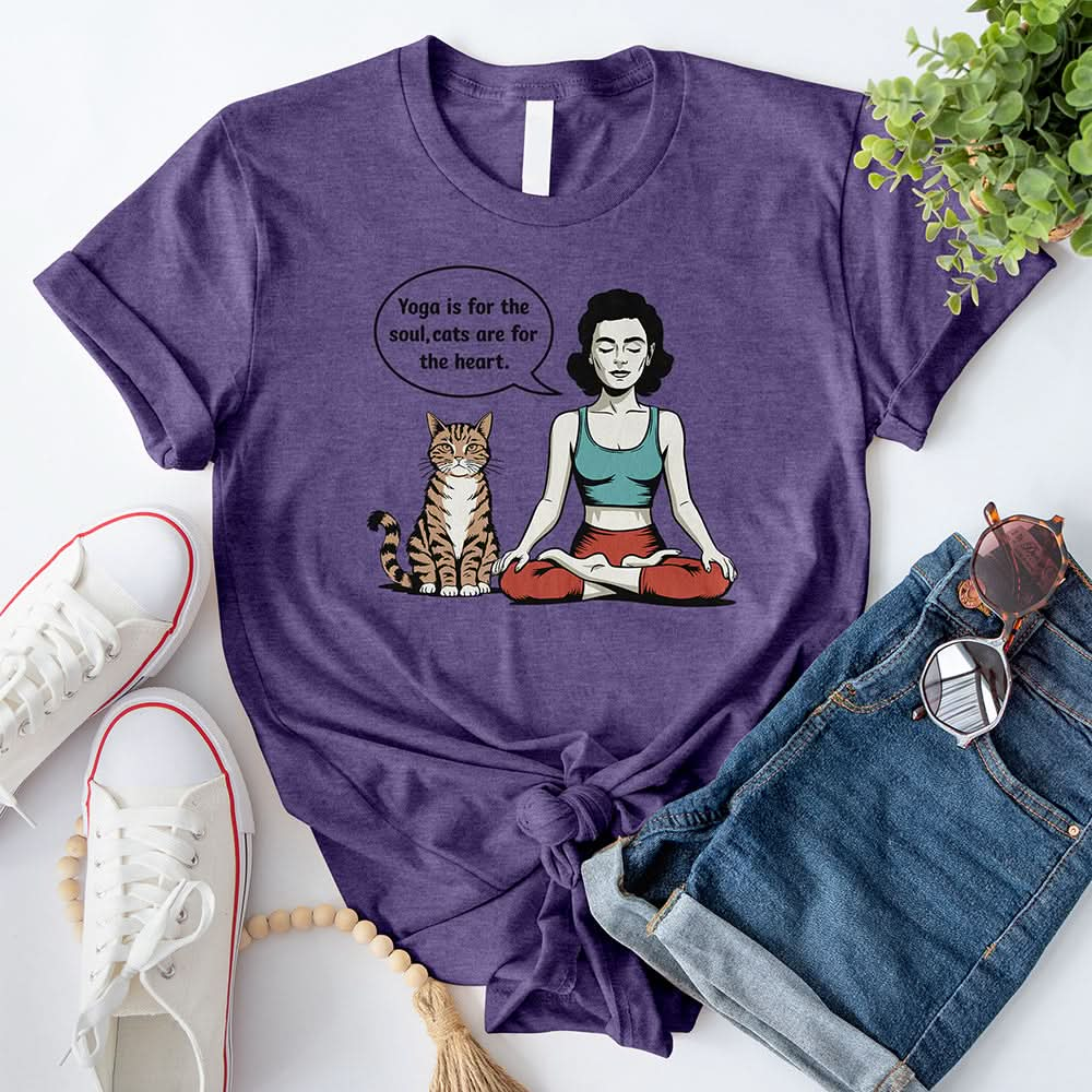 Yoga Is for the Soul, Cats Are for the Heart T-Shirt