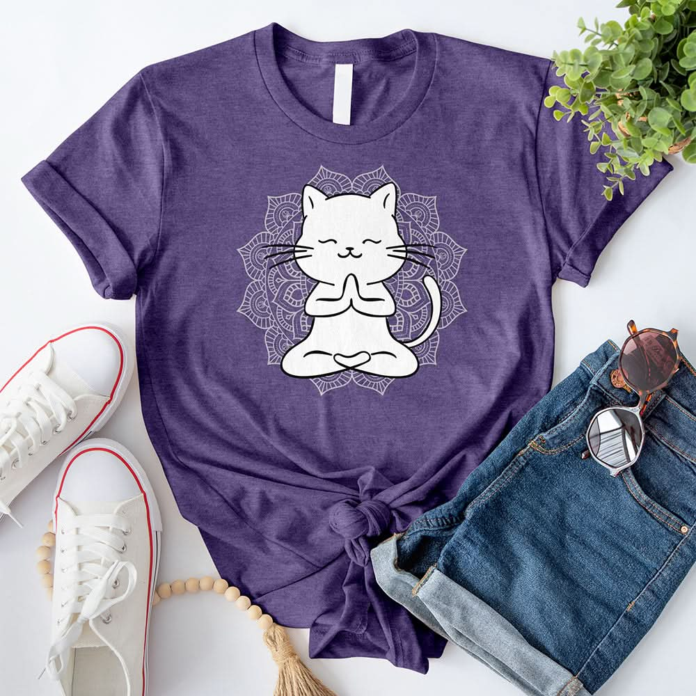 Cat Yoga Mandala T-Shirt