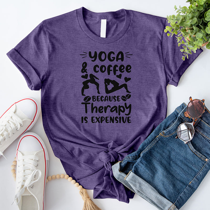 Yoga Coffee Because Therapy is Expensive T-Shirt