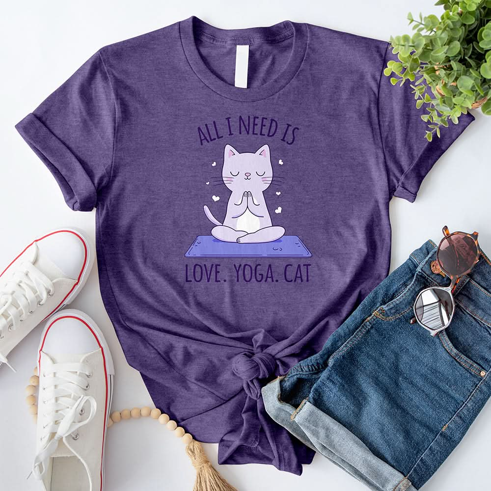 All I need is love yoga cat T-Shirt