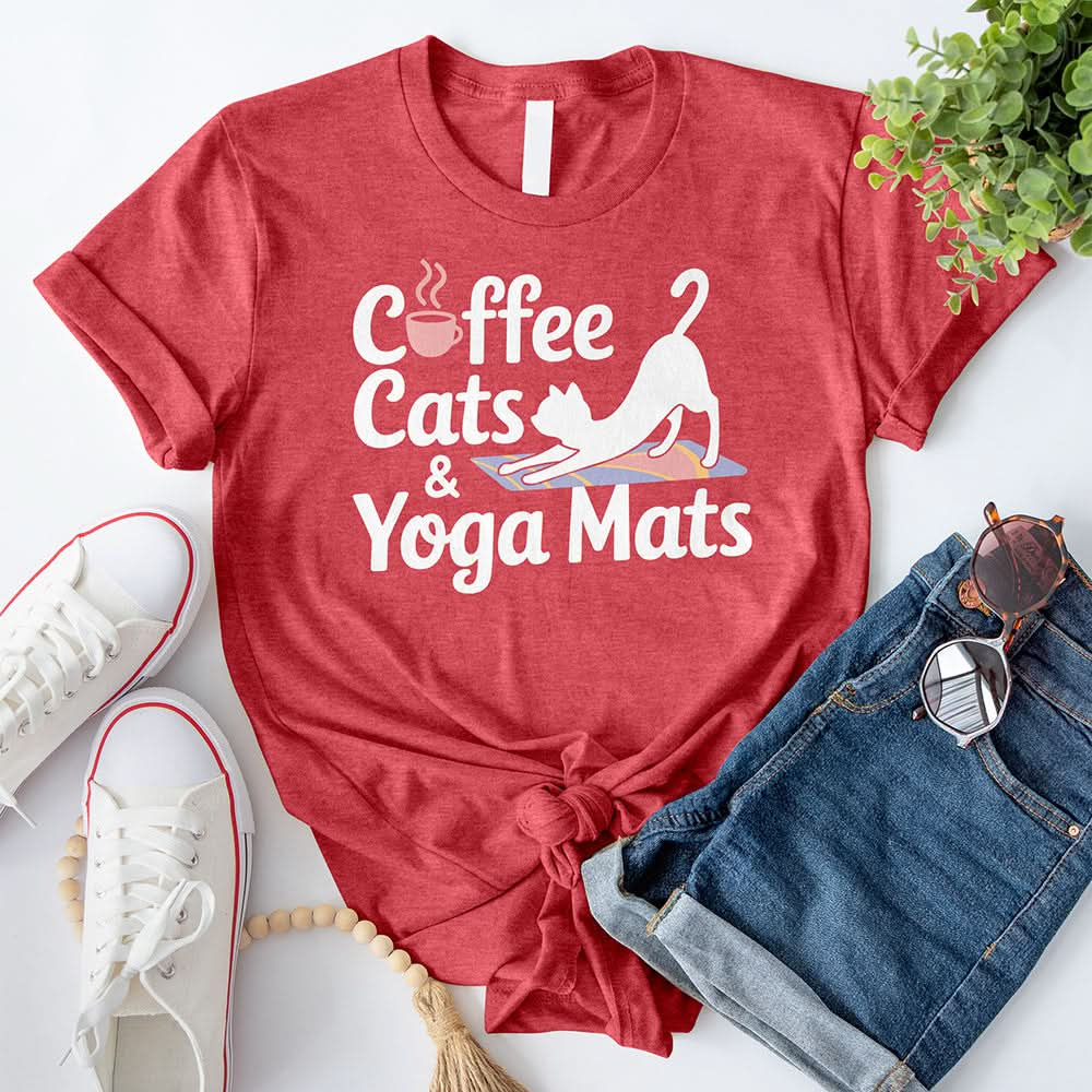 Coffee Cats and Yoga Mats T-Shirt