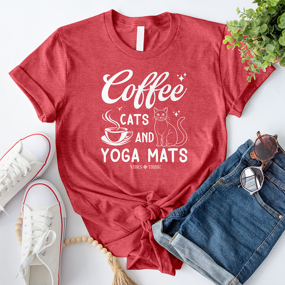 Coffee Cats and Yoga Mats T-Shirt