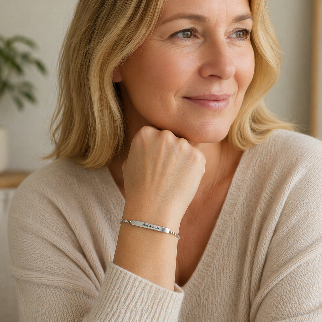 Just Breathe Affirmation Bracelet