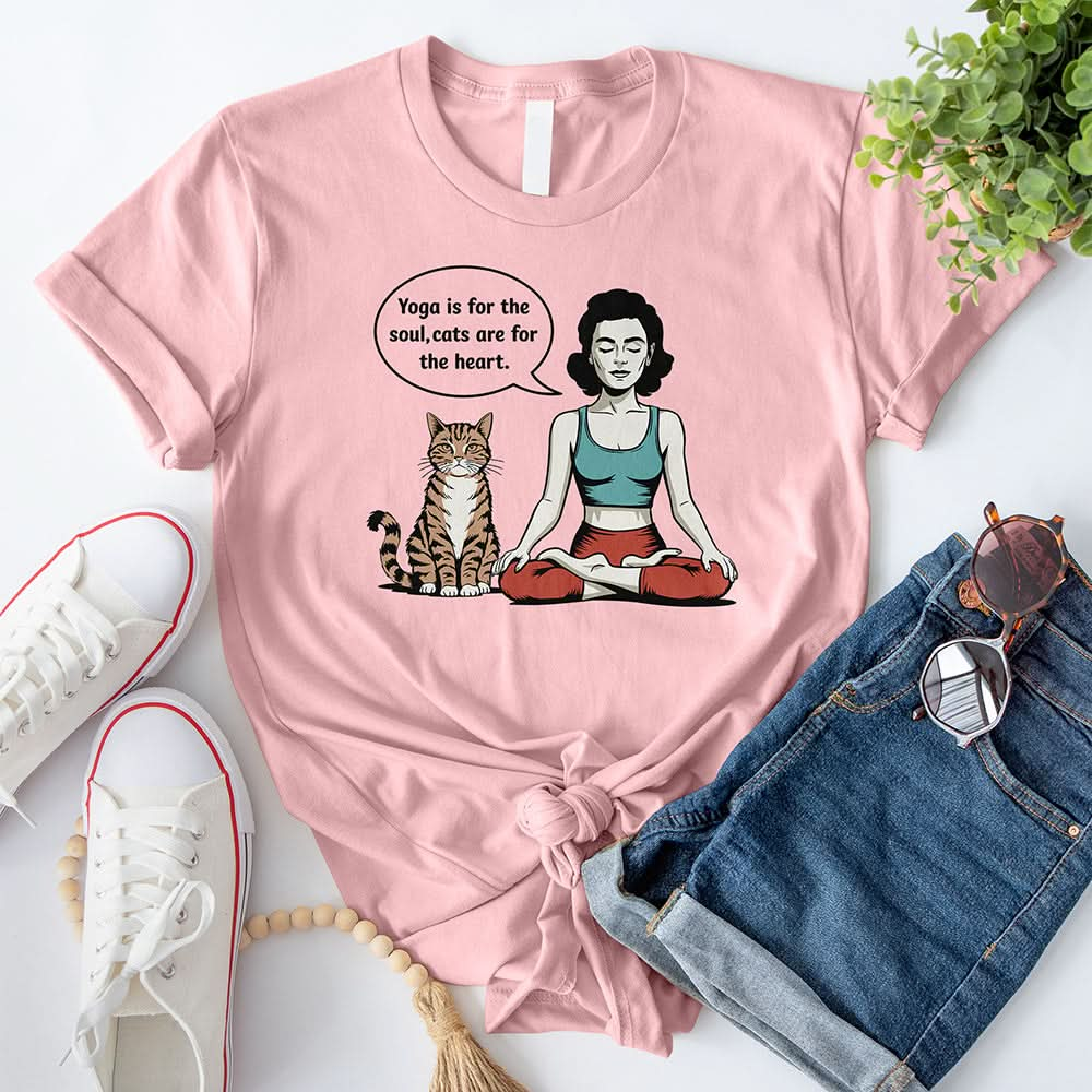 Yoga Is for the Soul, Cats Are for the Heart T-Shirt