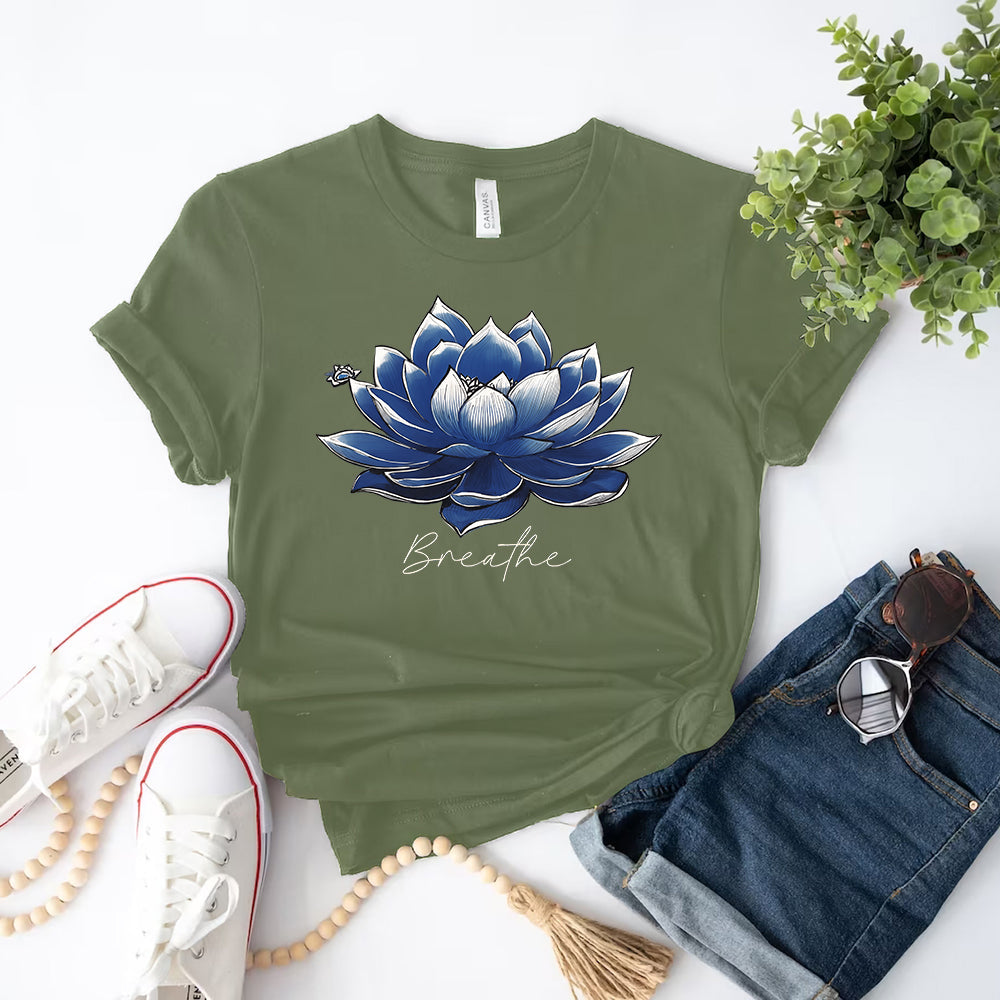 Breathe Lotus Affirmation Yoga Tee