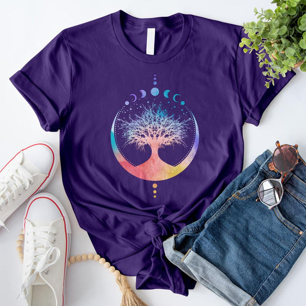 Mystical Tree of Life and Moon Phases T-Shirt