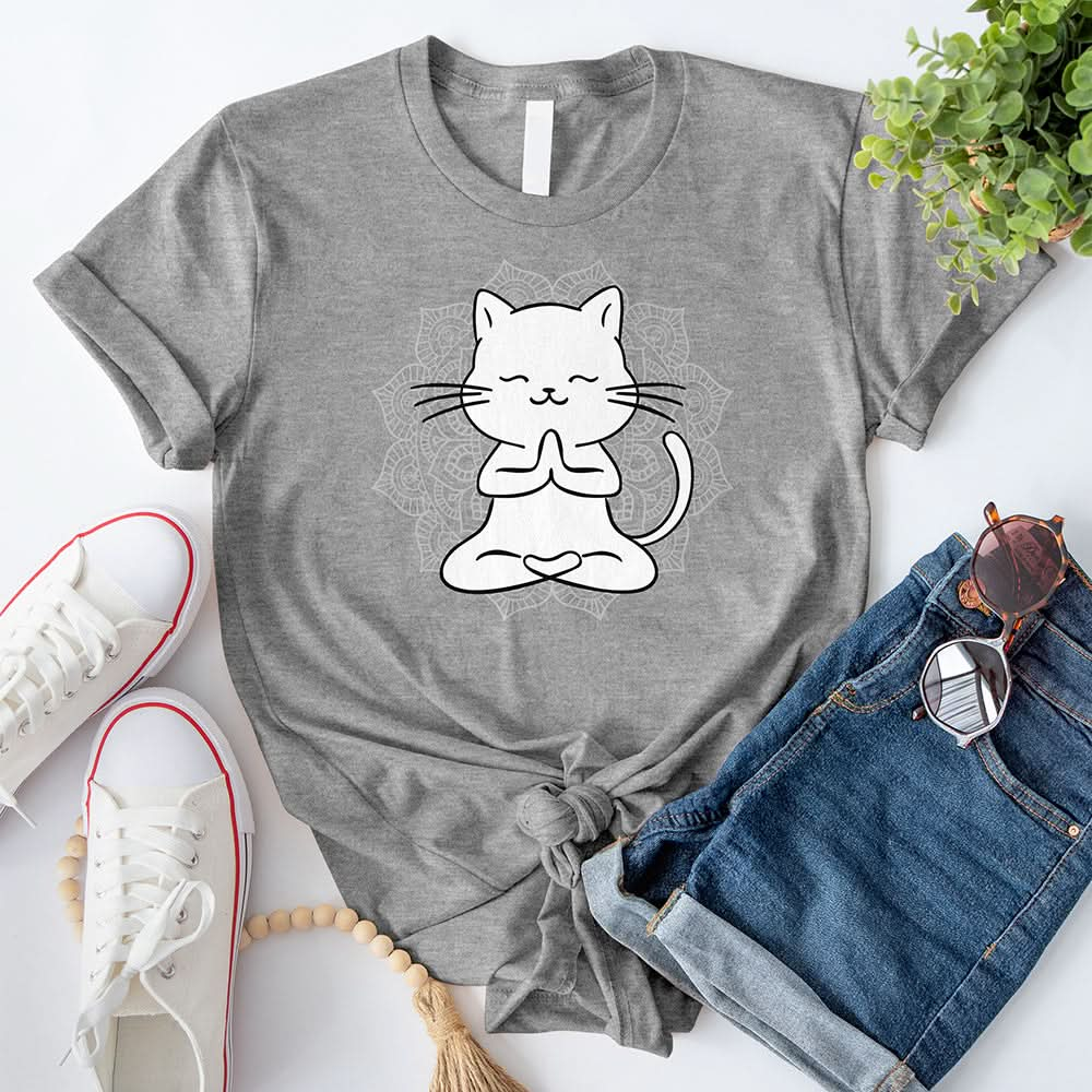 Cat Yoga Mandala T-Shirt