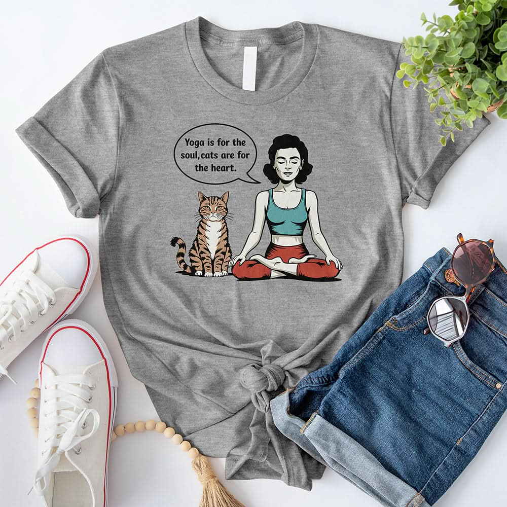 Yoga Is for the Soul, Cats Are for the Heart T-Shirt