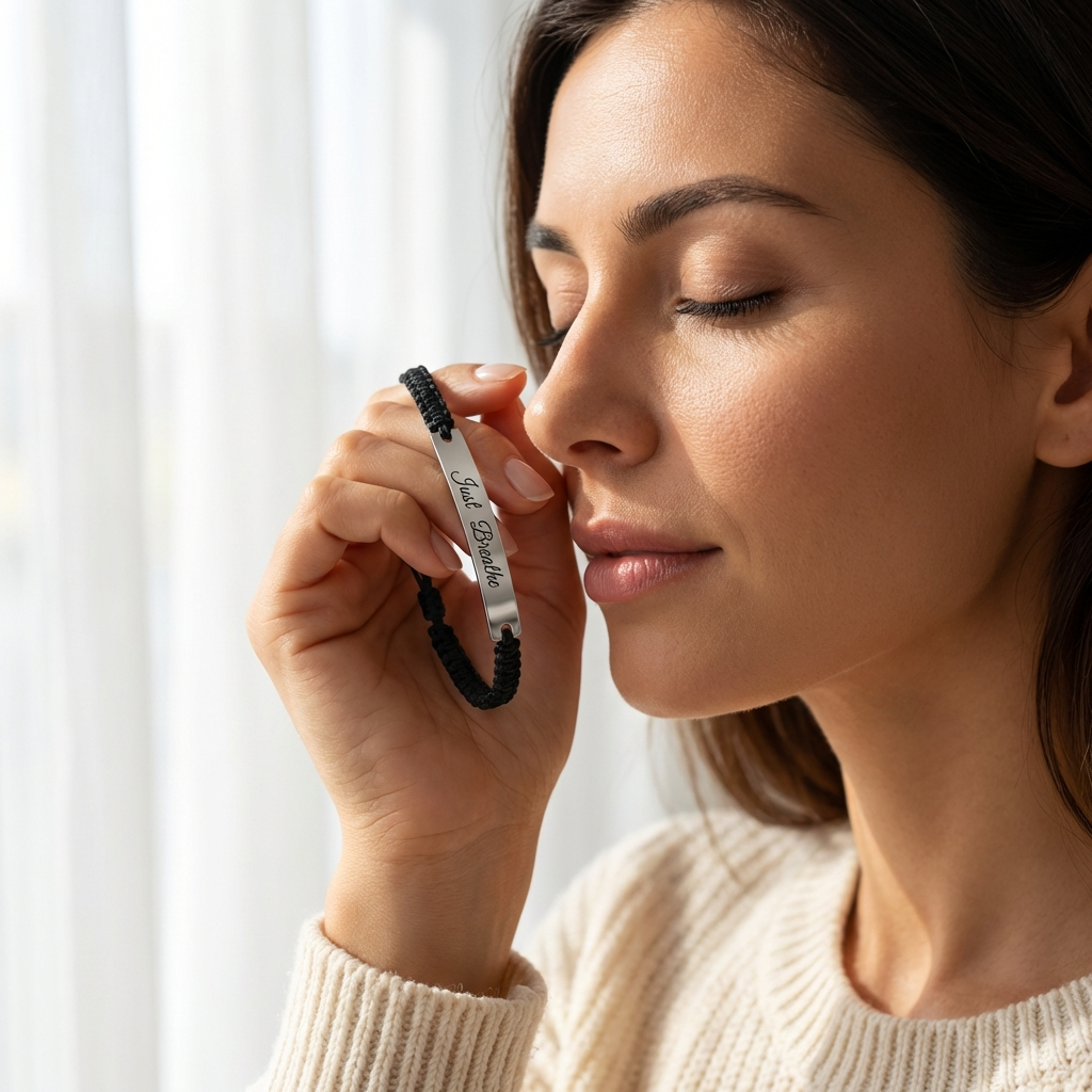 Just Breathe Woven Rope Bracelet