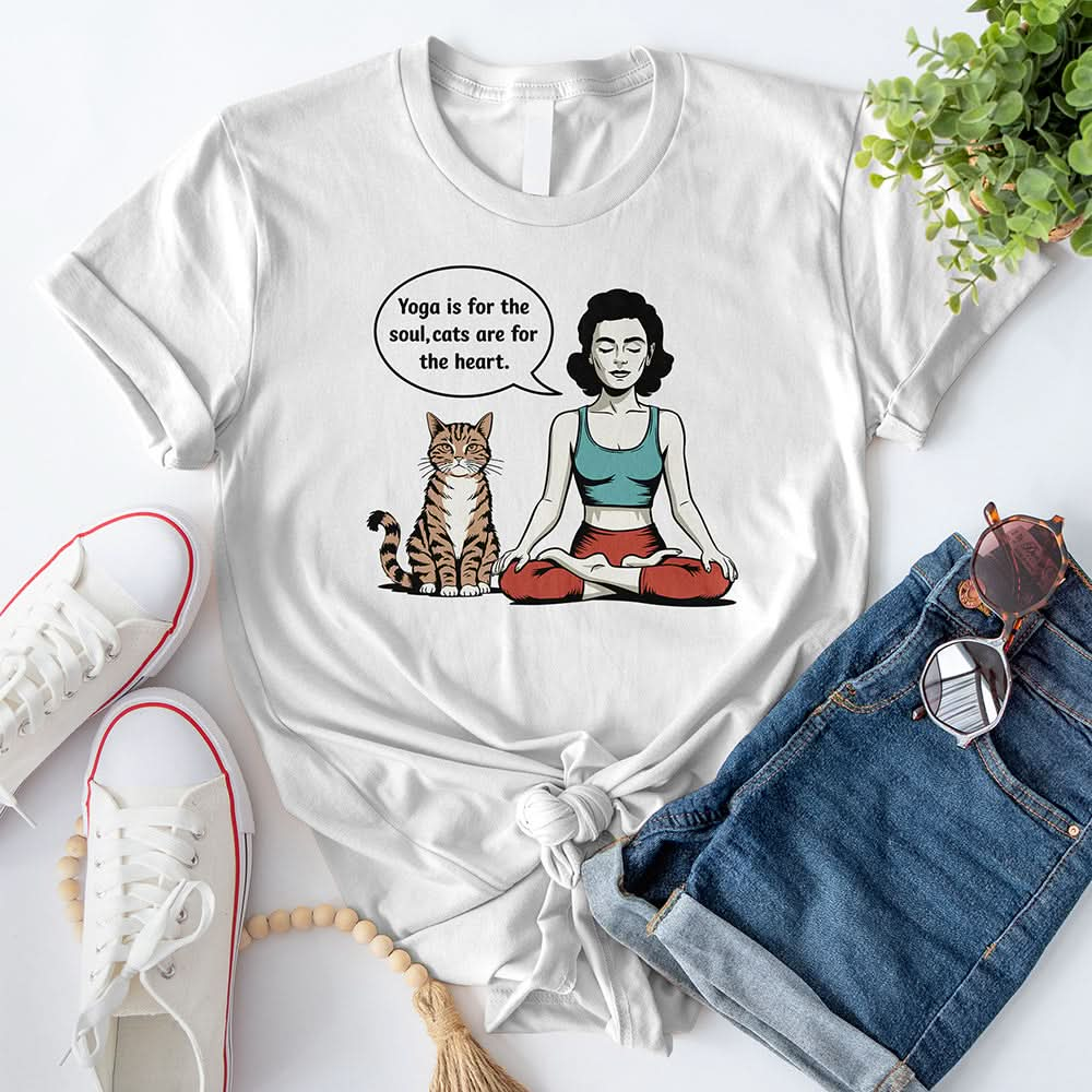 Yoga Is for the Soul, Cats Are for the Heart T-Shirt