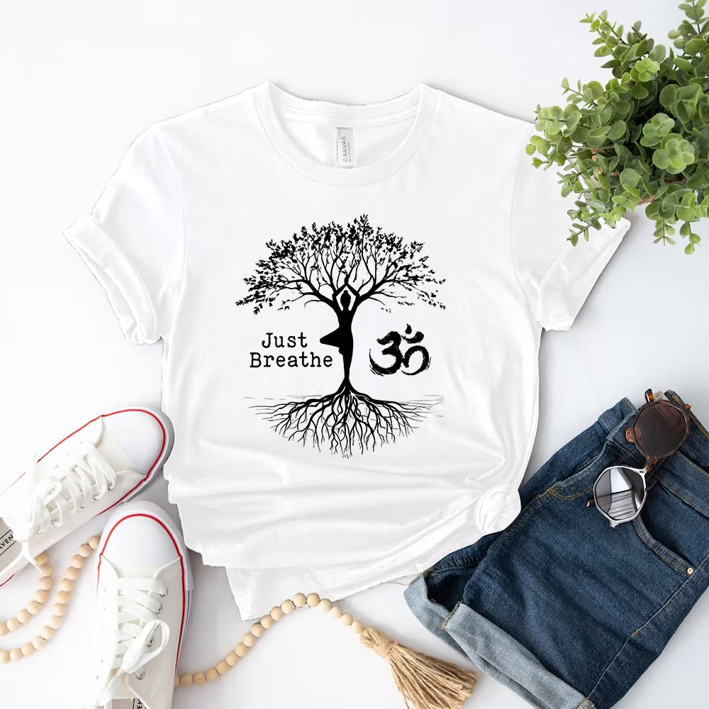 Just Breathe, Tree Of Life Inspirational Tee