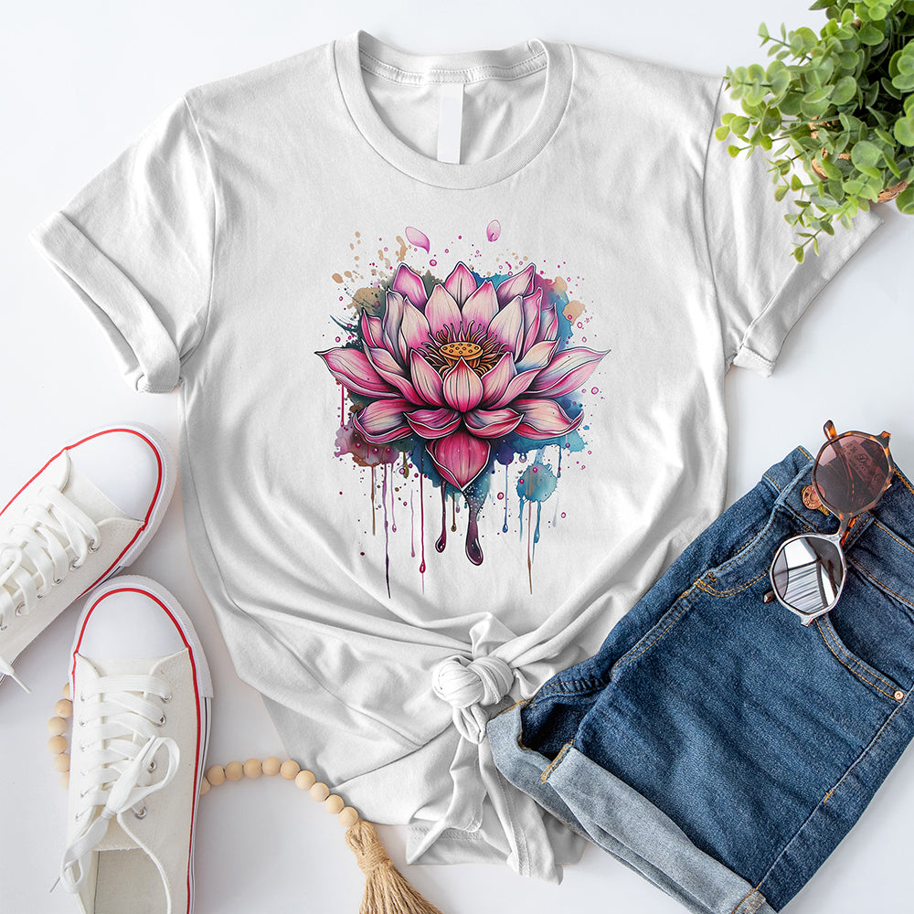 Watercolor Lotus Flower T-Shirt