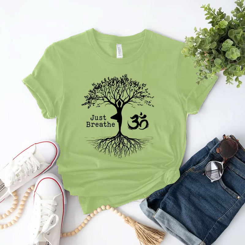Just Breathe, Tree Of Life Inspirational Tee