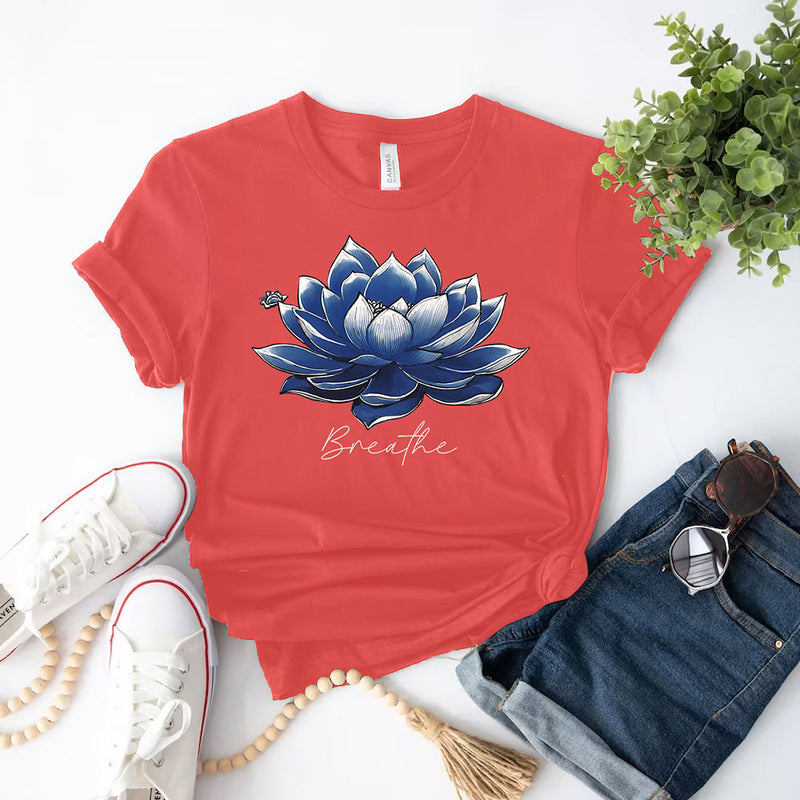 Breathe Lotus Affirmation Yoga Tee