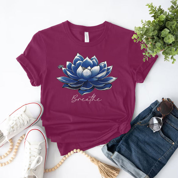 Breathe Lotus Affirmation Yoga Tee