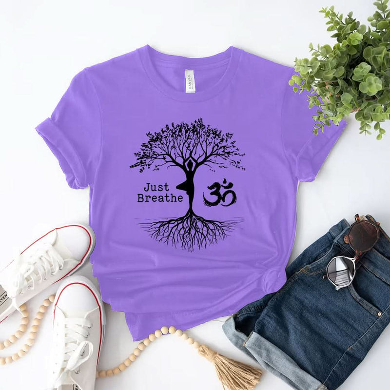 Just Breathe, Tree Of Life Inspirational Tee