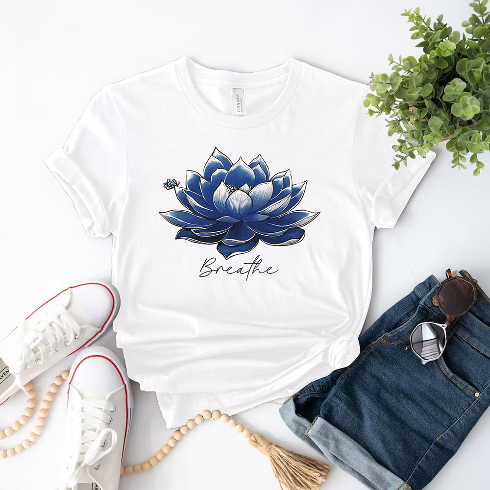 Breathe Lotus Affirmation Yoga Tee