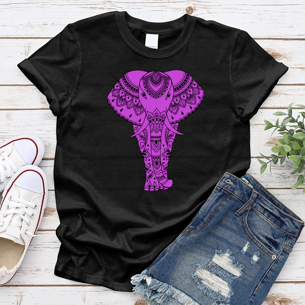 Tribal Elephant Purple T-shirt