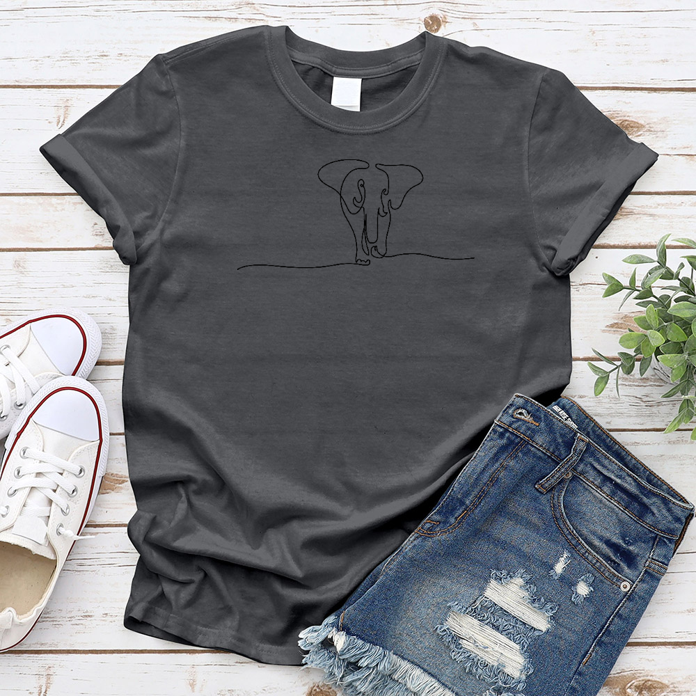 Continuous Line Elephant T-Shirt