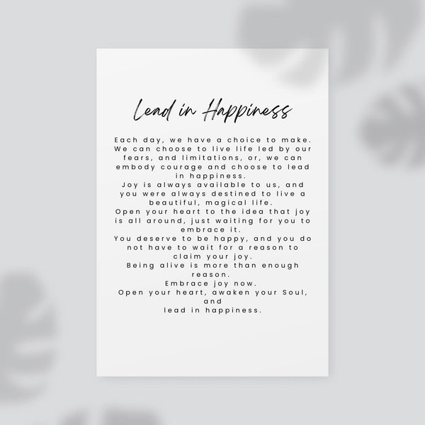 LEAD IN HAPPINESS