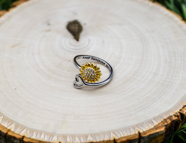 "Keep Sunshine Going" - Healing Sunflower Ring