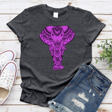 Tribal Elephant Purple T-shirt
