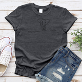 Continuous Line Elephant T-Shirt