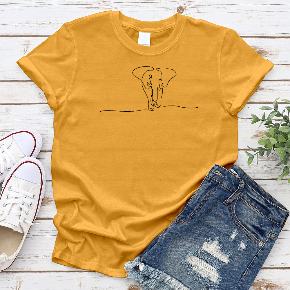 Continuous Line Elephant T-Shirt