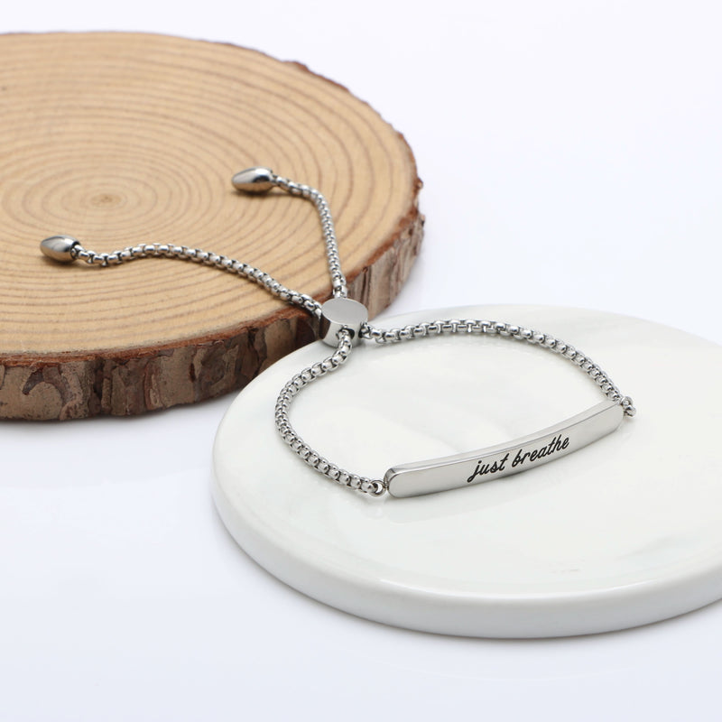 Just Breathe Affirmation Bracelet