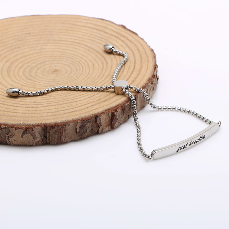 Just Breathe Affirmation Bracelet