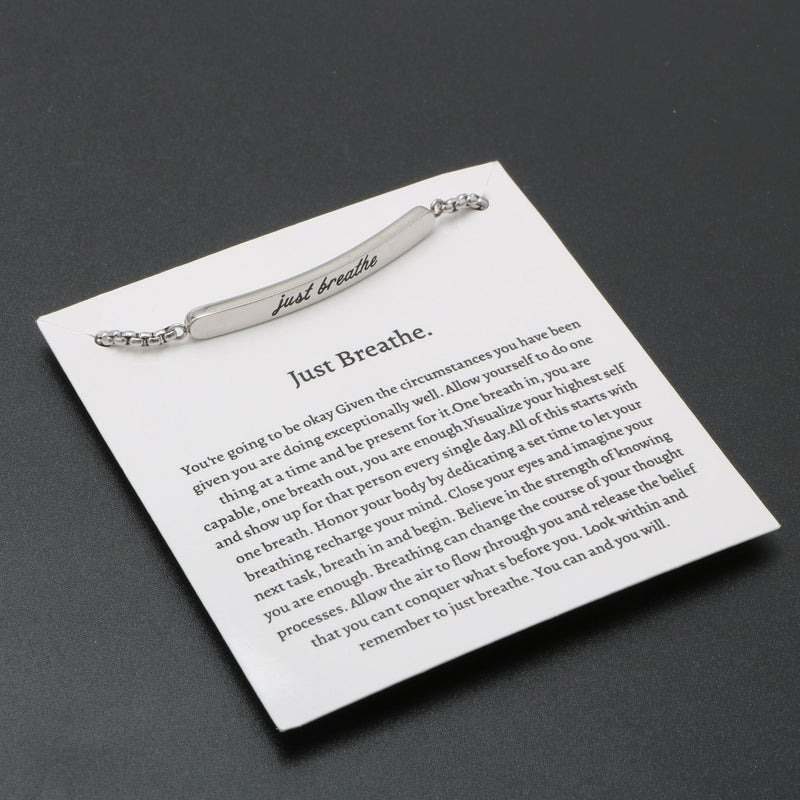 Just Breathe Affirmation Bracelet
