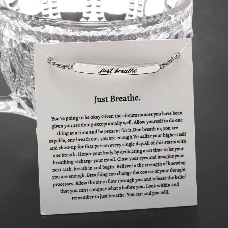 Just Breathe Affirmation Bracelet