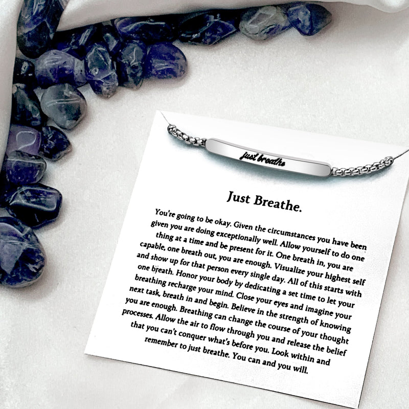 Just Breathe Affirmation Bracelet