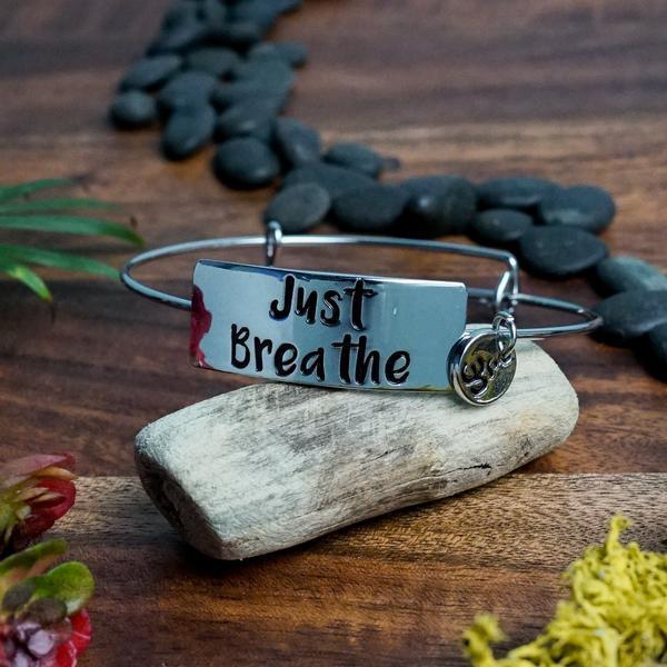 Just Breathe Mantra Bracelet